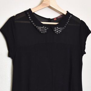 3/$20 Black Peter Pan Collar T-Shirt